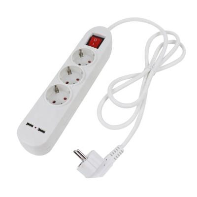 China European 250v 16a Children's Shutter Desktop Ac Cord Plug Socket Protector Multiple Power Switch With USB 2.1a Ports for sale