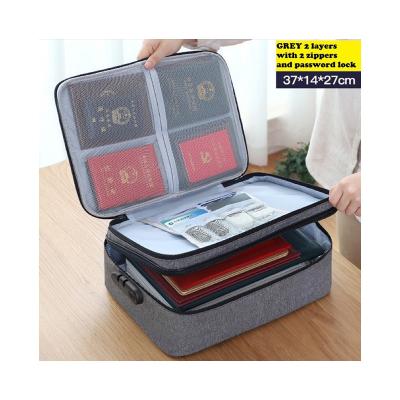 China Waterproof Dustproof Folder with Two Zippers and Password Lock Document Organizer for sale