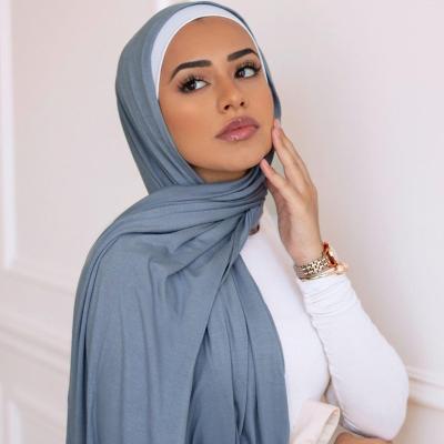 China Simple solid hijab wrap hijab cotton wrap hijab tank top hijab scarf European American high quality main hood tank top for sale