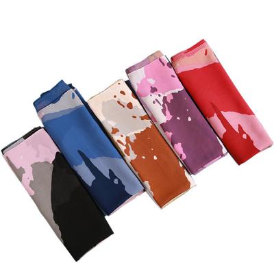 China Latest Design Chiffon Muslim Hijab Pattern Scarf Woman European American Floral Chiffon Shawls The Middle East Headscarf for sale