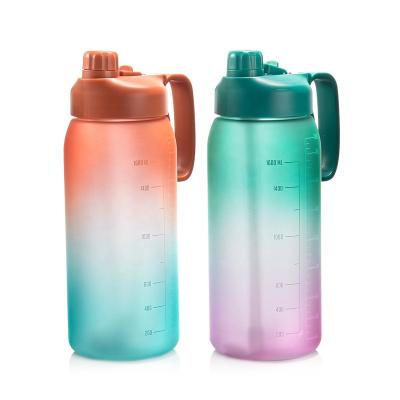 China Jianyu Gym Fitness Sports Viable Custom Colored Motivational Plastic Water Bottles for sale