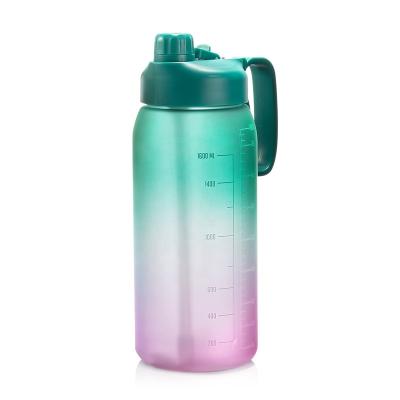 China Sustainable new 2021 tritan bpa free motivational water bottle with straw for sale