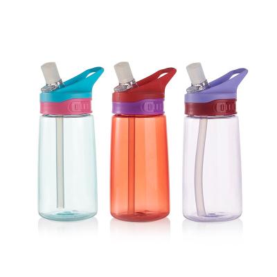 China Sustainable Wholesale Bulk Baby Plastic Water Sipper Private Label Drinking Bottle With Straw for sale