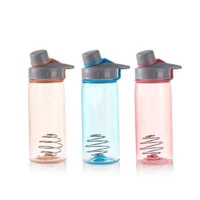 China 700ml Bpa Proof Leak Proof Shaker Viable Single Wall Orange Black Workout Free Sport Plastic Water Bottle for sale