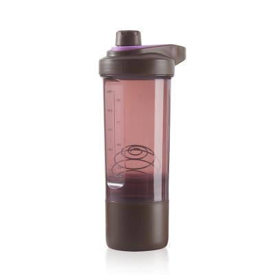 China Custom Logo Sustainable 20 oz. plastic gym shake water bottle with storage compartments for sale