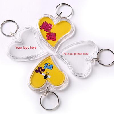 China Promotional Customized Clear Acrylic And Metal Key Chain , Cheap Acrylic Key Rings for sale