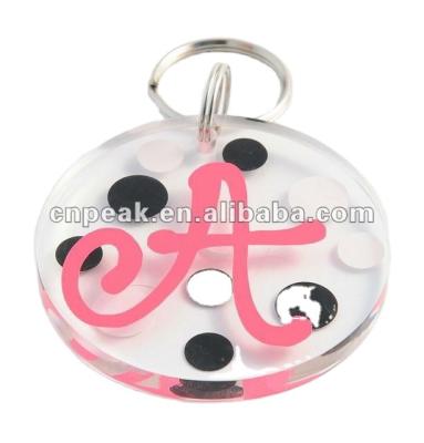 China Plastic Engraved Acrylic Key Chain Round Acrylic Key Chain Blank Acrylic Name Key Chain for sale