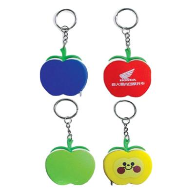 China HOT 1 Meter Stainless Steel Apple Shape Selling ABS Plastic +stainless Steel Tape Case Tape Measure With Key Chains Inches Measuring Tape Promotional Gift for sale