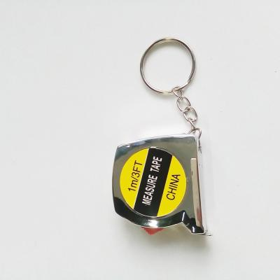 China Free Shipping Mini Steel Tape Measure Keychain +stainless metal case +stainless steel tape with custom logo for sale