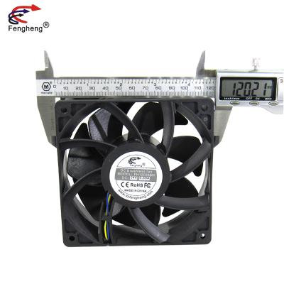 China Industrial Equipment High Performance Ventilation Booster Fan 12v 24v 120x120x38mm 120mm 12029 Waterproof 2pin PWM DC Exhaust Booster Fan for sale