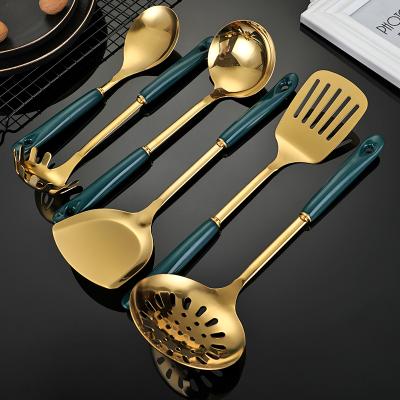 China 7 Pieces High Quality Sustainable Kitchenware Cooking Tools Stainless Steel Utensils Kitchen Accessories Set With Ceramic Handle for sale