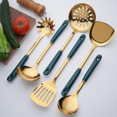 China Viable Hot Selling High Quality Kitchen Accessories 7 Pieces Stainless Steel Handle Kitchenware Ceramic Cookware Set Cookware Set for sale