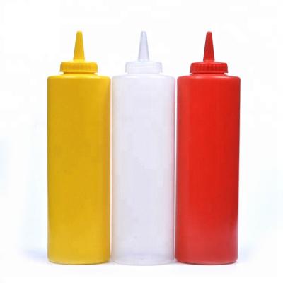 China BPA Free Stocked LDPE BBQ Cold Ketchup Bottle Refillable Plastic Sauce Dispenser Squeeze Bottle Kitchen Supplies Seasoning Jar for sale