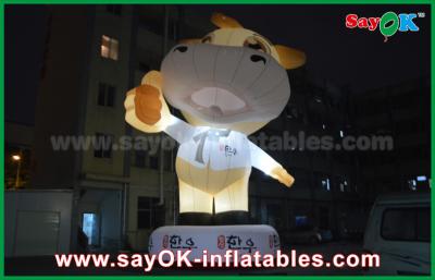 China Advertising 10m Giant Oxford Cow Inflatable Cartoon White Color With Led Light Cartoon Characters For Birthday Parties for sale