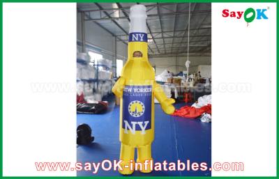 China Blow Up Cartoon Characters Custom Yellow / Blue Portable Inflatable Cartoon Characters For Commercial Advertising for sale