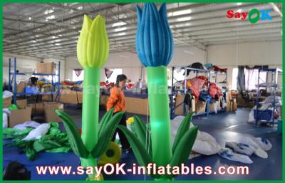 China Oxford Cloth Custom Inflatable Products , LED Inflatable Double Flower For Stage Decoration for sale