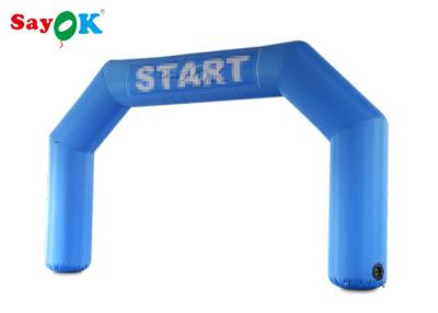 China O arco da porta da entrada projeta a linha azul arco inflável do começo com o ventilador de ar para o logotipo personalizado promoções à venda