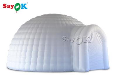 China Opblaasbare buitentent 5m witte opblaasbare igloo koepel tent met led licht voor bruiloft evenement Te koop