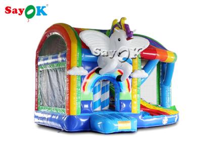 China Spielplatz-PVC-Regenbogen im Freien aufblasbarer Unicorn Bouncy Castle zu verkaufen