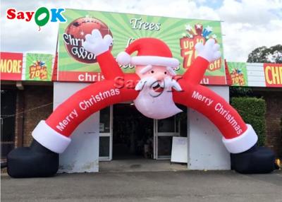 China Kerstmis Opblaasbare Overwelfde galerij Reclamekerstmis Opblaasbare Santa Arch For Shop Decoration Te koop