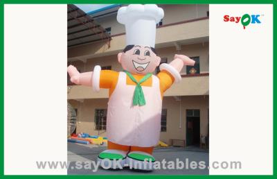 China Custom Outdoor Moving Inflatable Chef Inflatable Cartoon Character Inflatable Advertising Man for sale