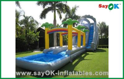 China Commercial Piscina Inflável Slide Quintal Crianças Slide Inflável Bouncer Ação Salto Aéreo Castelo Com Piscina à venda