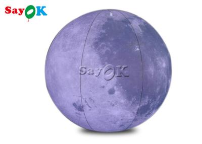 China 0.2mm PVC 6.6ft Giant Led Inflatable Moon Light Balloon For Space Theme Stage Decoration for sale