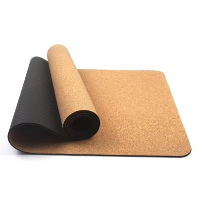 China Non-slip yoga mat strip natural cork yoga mat Pilates fitness sports training pads for sale