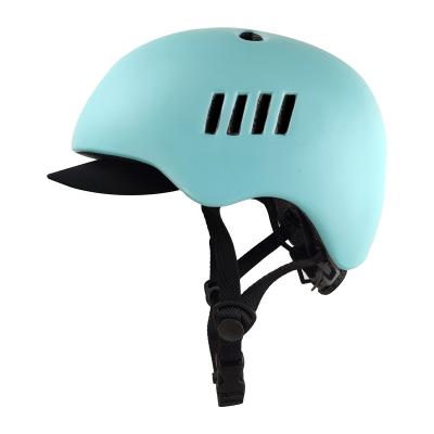 China Skate Helmet Manufacturers Direct - Selling Cool Matte Scooter E-Bike Riding Helmet With Cloth Sun Visor for sale