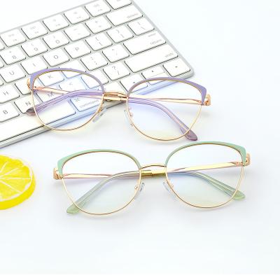 China Other Latest SHINELOT 95675 Fashionable High Quality Metal Optical Frame With Blue Light Filter Computer Lenses For Women Ready To Ship for sale