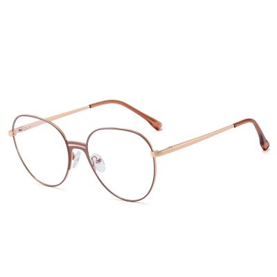 China Custom Reading SHINELOT 95376 Logo Metal Eyewear Anti Blue Light Myopic Glass Prescription Optical Sights For Women Ready Wholesale Stock for sale