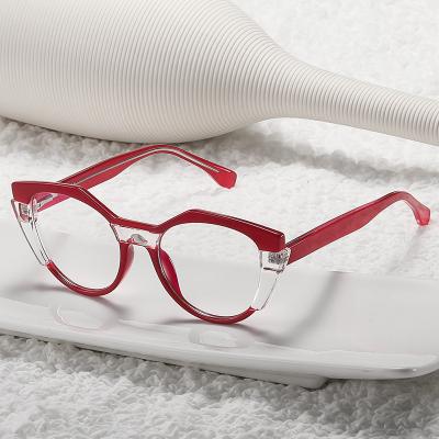 China SHINELOT 95374 Reading Design Glasses Myopic Prescription 2022 New Trendy TR90 Woman Big Eyes Optical Eyesight for sale