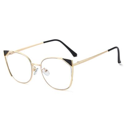 China Other SHINELOT 95777 Metal Female Full Computer Cat Eye Glasses Blue Light Optical Glasses Frame Women Clear Glass for sale