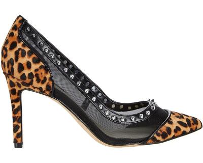 China Lightweight Custom Animal Print Pointed Stiletto Heels With Mesh Canve Sexy Women Shoes for sale