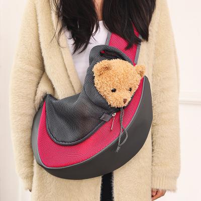 China Stocked Dropshipping Dog Carrier with Zipper Cross body Satchel  Breathable Mesh Puppy Pet Carrier Sling for sale