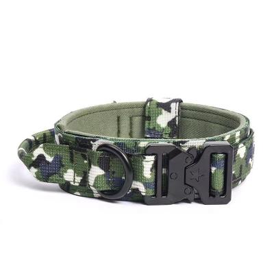 China Personalized Police Dog Tactical Collar 2023 New Nylon Cobra Buckle Large Police Dog to Prevent Sudden Charge leather dog collar for sale