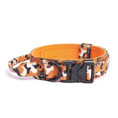 China Personalized 2023 New Nylon Cobra Buckle Large Dog Anti Sudden Charge Training Collar tactical dog collar airtag for sale