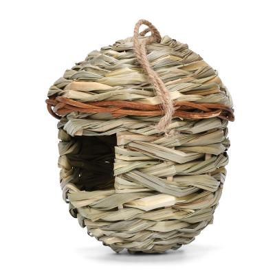 China Windproof Dropshipping Hand Made Natural with Cover Bird Nest for Parrot Hamster, Squirrel, Rat, Lovebird, Finches Bird House for sale