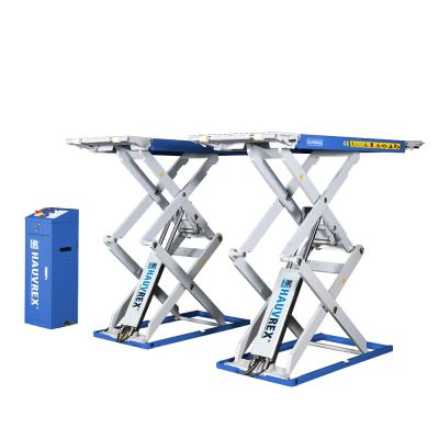 China Low-profile high-rise scissor lift with patented mechanical sychronization device 3500kg for sale