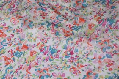 China Printed Patterned Chiffon Fabric 75dx75d 85gsm Poly Chiffon for sale