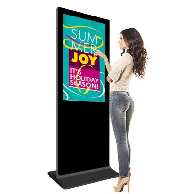 China Digital Signage Ultra Thin 65 Inch Totem Floor Stand Advertising Player LCD Touch Screen Kiosk 941.2*529.4mm(H*V) for sale