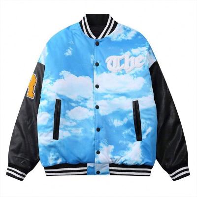 China Reversible Jacket Custom Plus Size Print Casusal Jacket 100%Cotton Long Sleeve Oversized Mens Clothing Jacket for sale