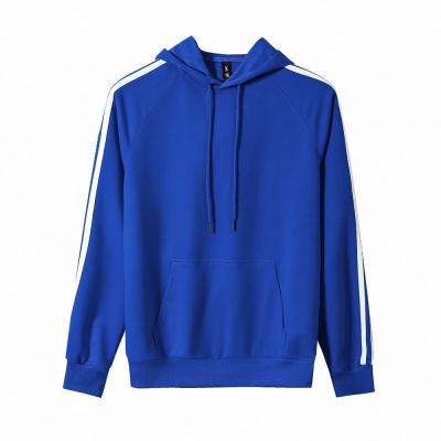 China Anti-wrinkle Fashion Fleece Hooded Sweatshirts Contrast Color Stripe Sleeve Fashion Pullover Men's Hoodies for sale