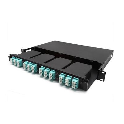 China Pre-terminated 20 Years Fiber Optic Cable Factory Supplies Black ODF Patch Panel Rack Mount Max 96 Cores Cold Rolled Steel Duplex / LC Quad for sale