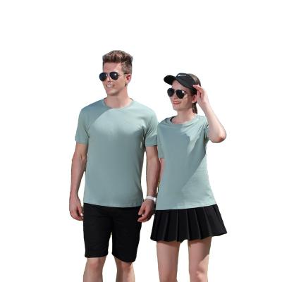 China New Type Men Bargain Price Soft Women Couple Round Neck No Collar Shirts for sale