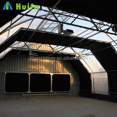 China Stable Structure Good Quality Commercial Automatic Water System Blackout Film Greenhouse for sale