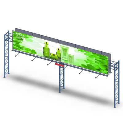 China Exterior Road Two Faces Advertising Construction Billboard Advertising Price Gantry Billboard for sale