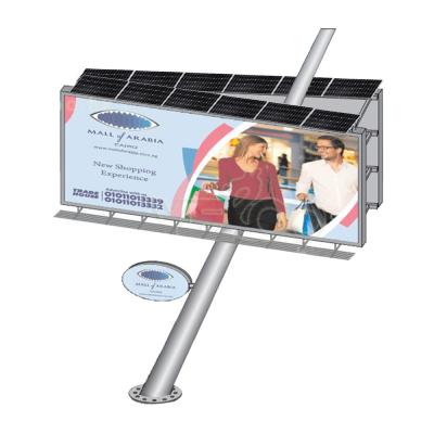 China Double-sided Oblique Outdoor Advertising Column Billboard Metal Structure LED Light Signboard Billboards Price for sale