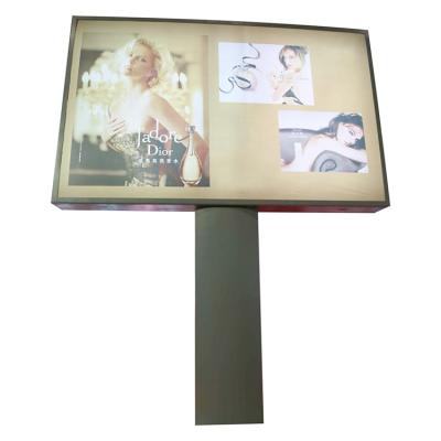 China Prefab tempered glass light box sign electronic advertising display board/outdoor signboard poster stand/pole for sale