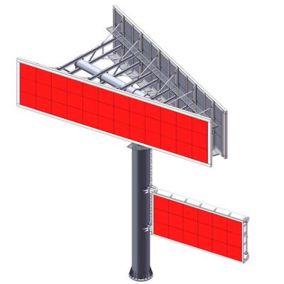 China Customized stainless steel outdoor advertising solar power v shape billboard road billboards prices for sale